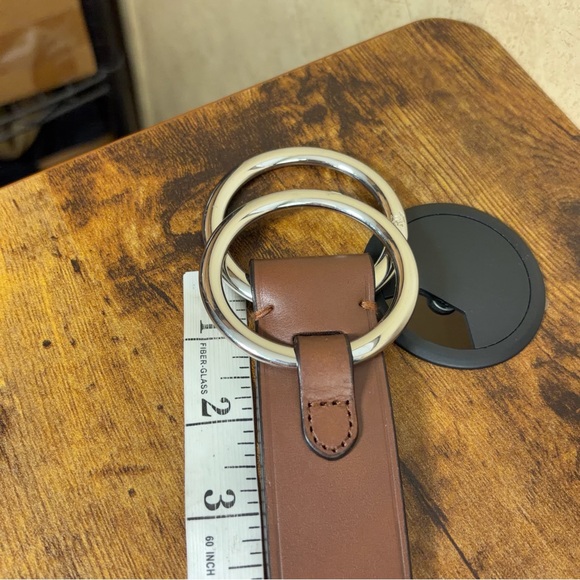 Lauren Ralph Lauren Leather Brown Belt Double Ring Womens M Silver Equestrian - Picture 15 of 16